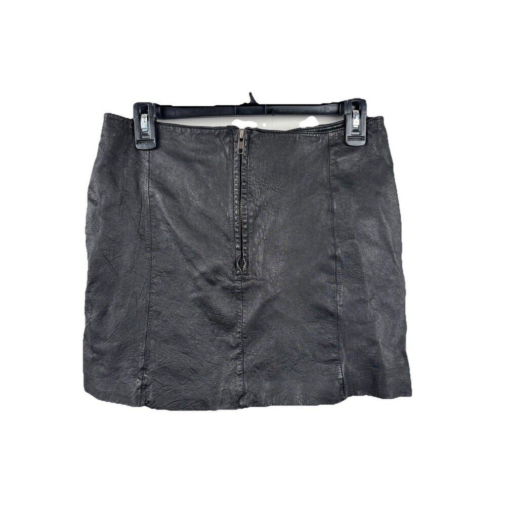 Vintage Wilsons Leather Maxima Draw String & Zipper Mini Skirt | Size 10 | Edgy - Picture 2 of 7